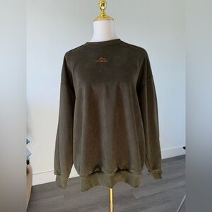 Lands' End Men's Olive Crewneck Sweater